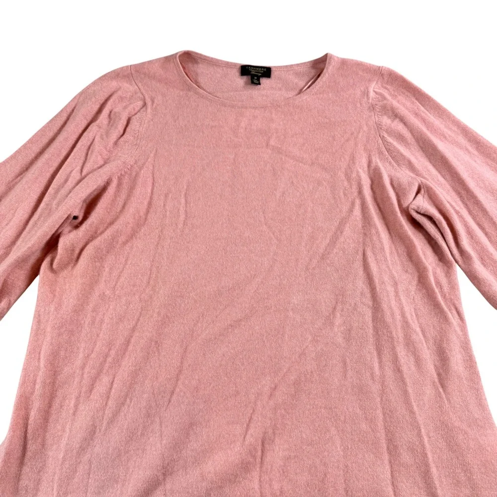 Charter Club Luxury‎ 100% Cashmere Pink Ruffle Bell Sleeve Sweater 3X Plus Size